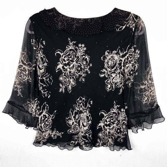 Jonathan Martin 100% Silk Floral Top Size Medium - Picture 11 of 11